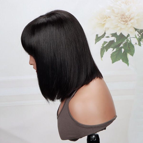 Bone straight human wig