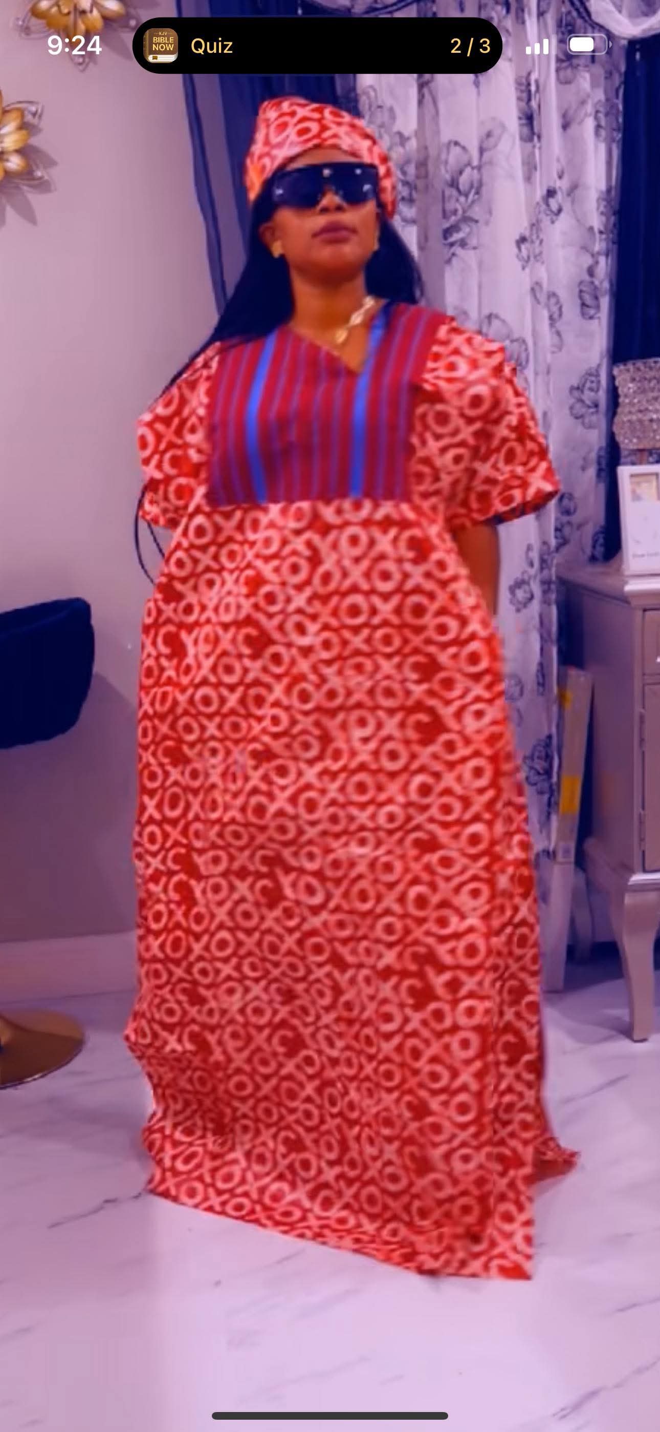 African dress with head tie