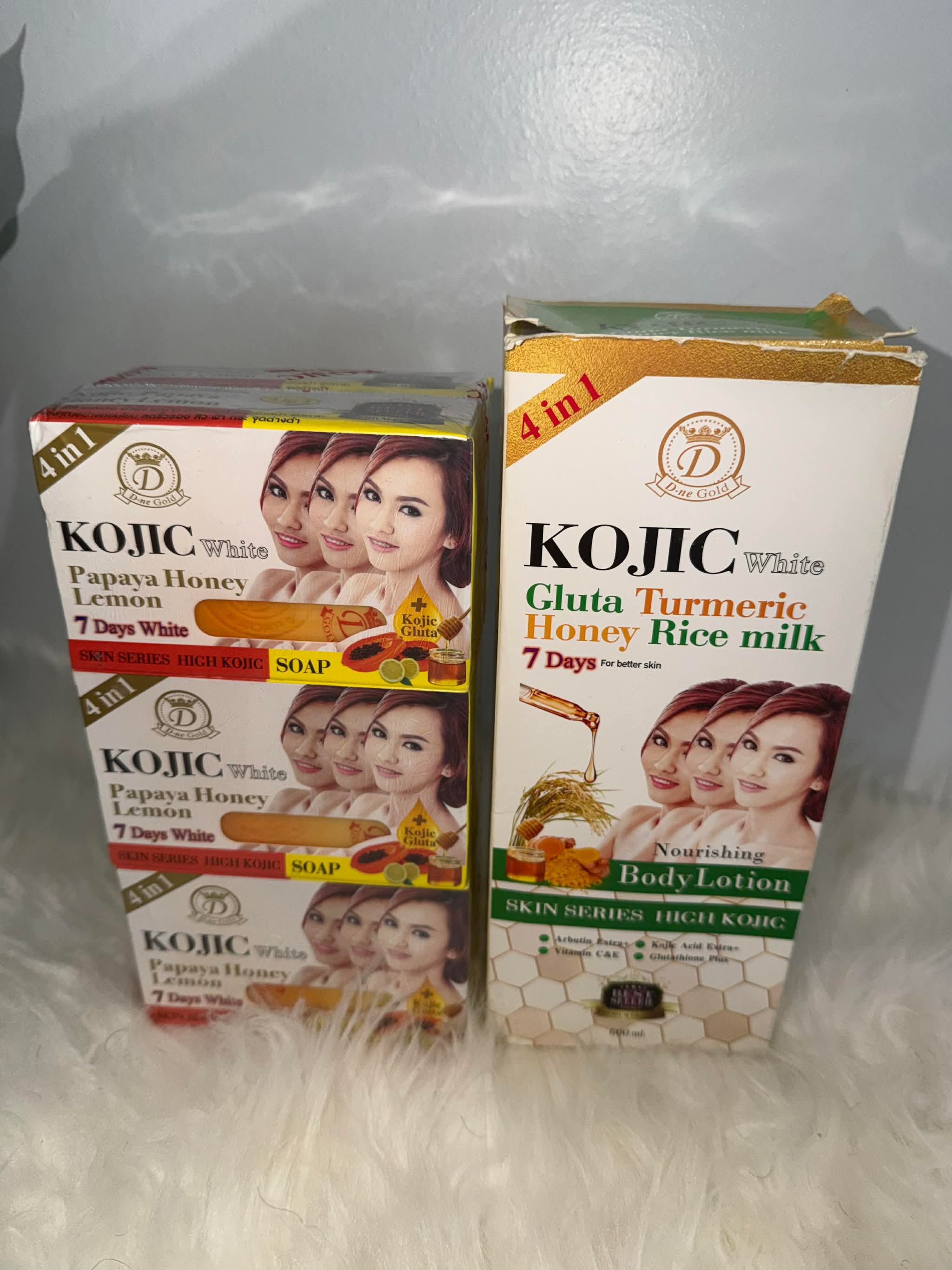 KOJIC WHITE GLUTA TURMERIC HONEY RICE MILK SET