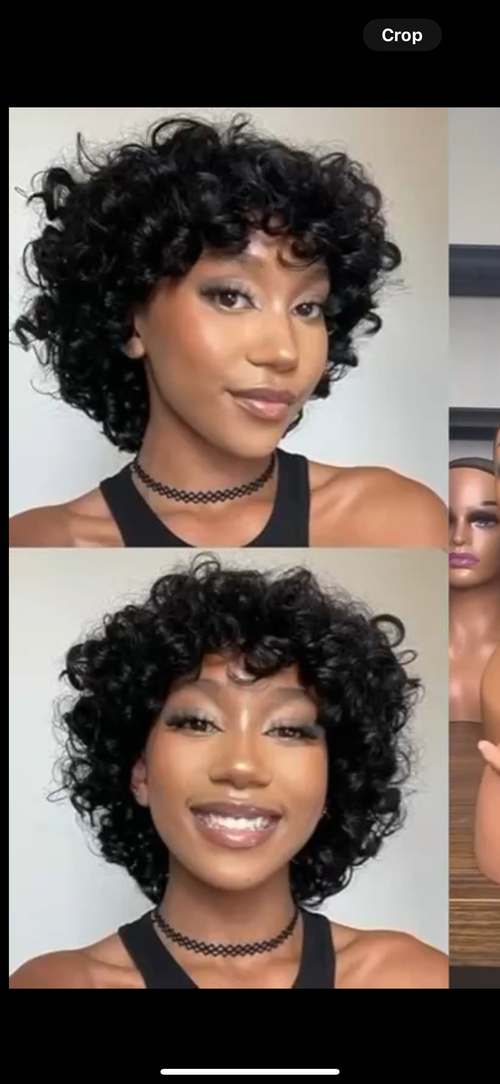 Bouncy curl  human wig  14 inches 200 Density