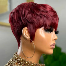 Load image into Gallery viewer, Short Burgundy pixie cut for black woman