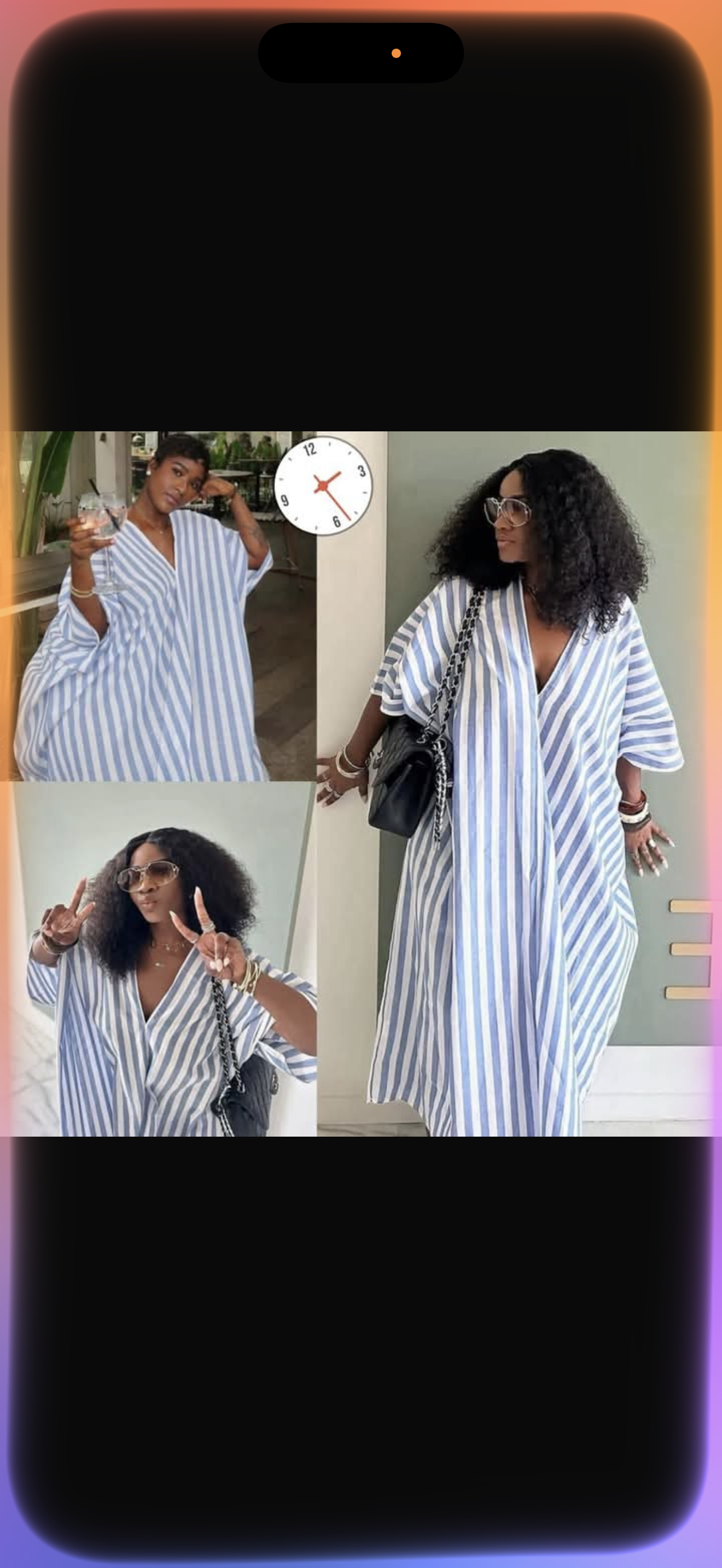 Blue and white cotton dress