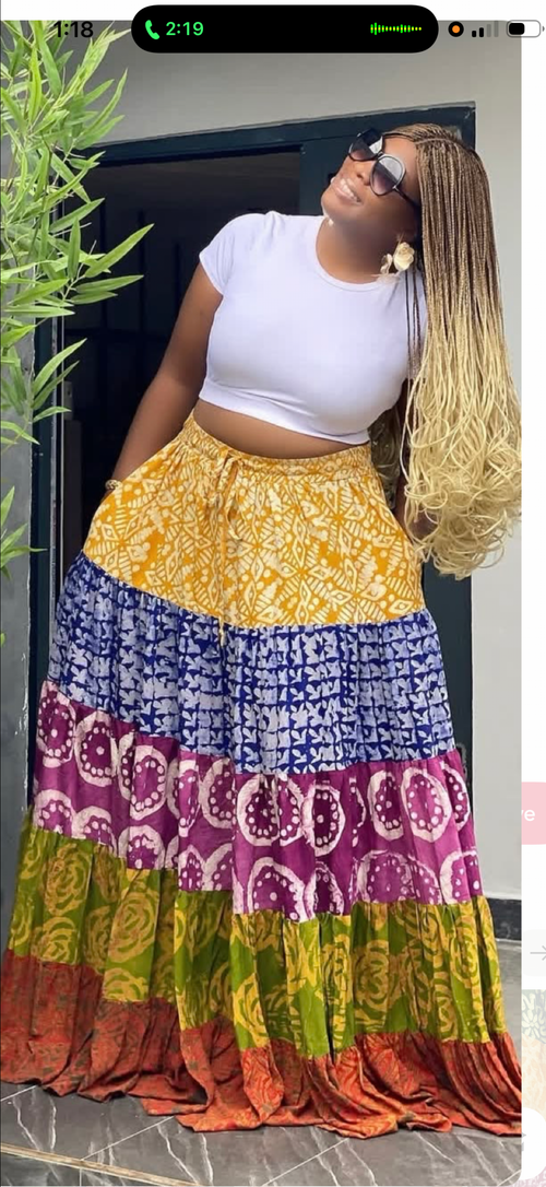 African cotton  print skirt