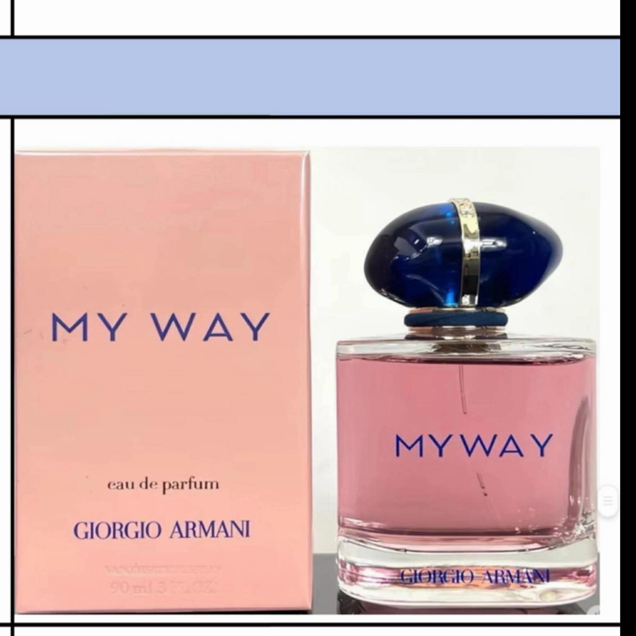 Giorgio Armani 'My Way' perfume bottle and packaging on a white background