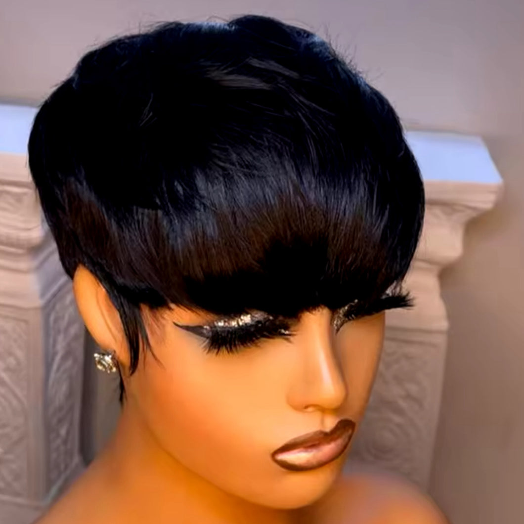 Short pixie cut human wig  6 inches