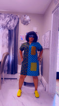 Color Block Shirt Dress