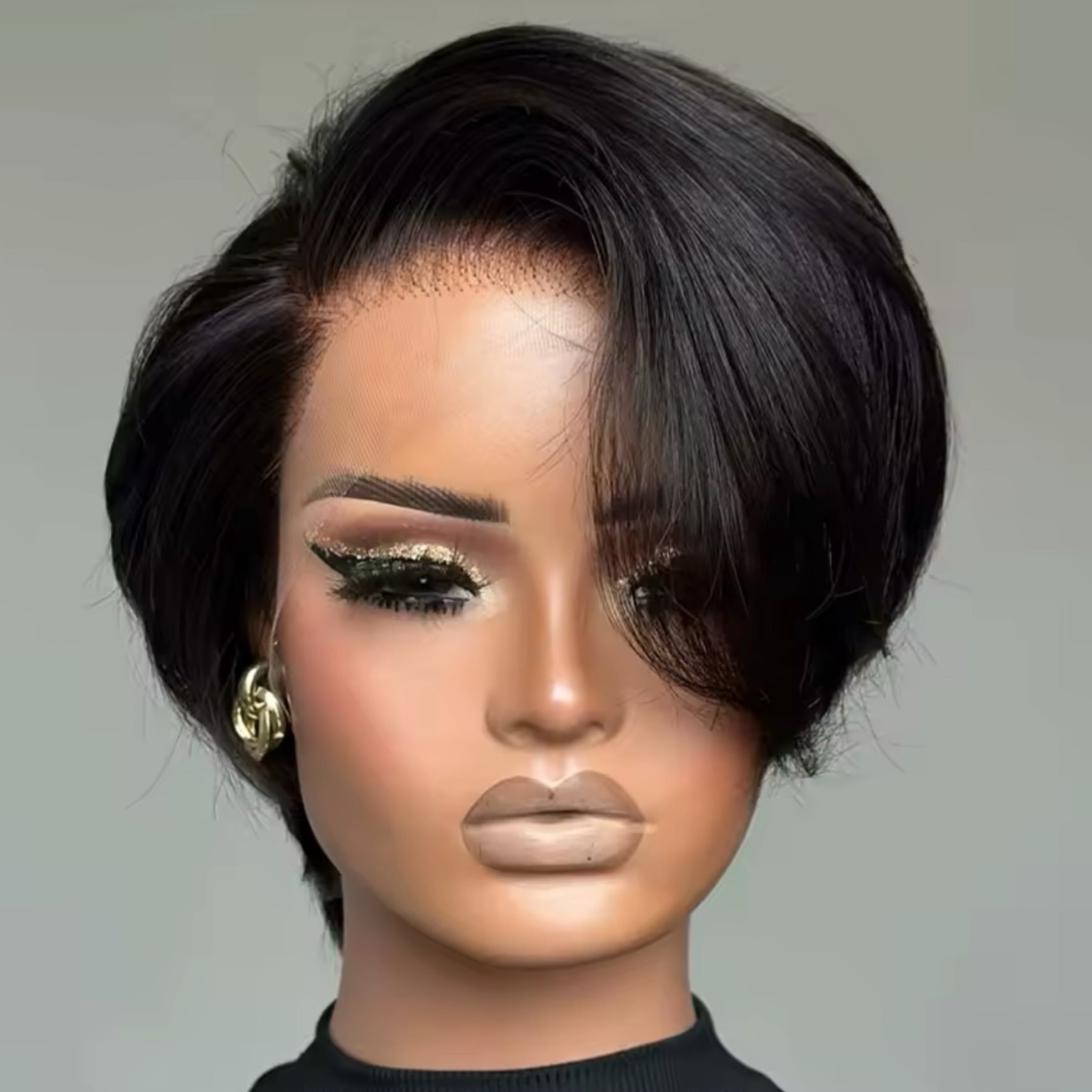 Side part human hair wig