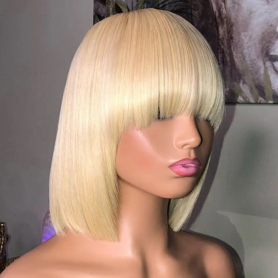 16 inches Bob Bang human wig