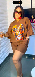 Short African pantsuit