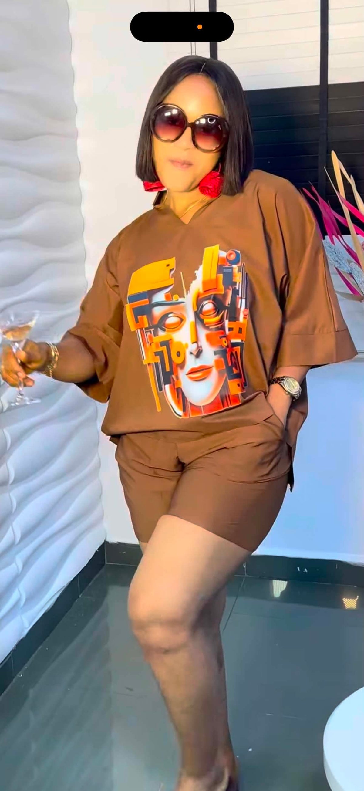 Short African pantsuit