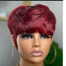 Load image into Gallery viewer, Short Burgundy pixie cut for black woman