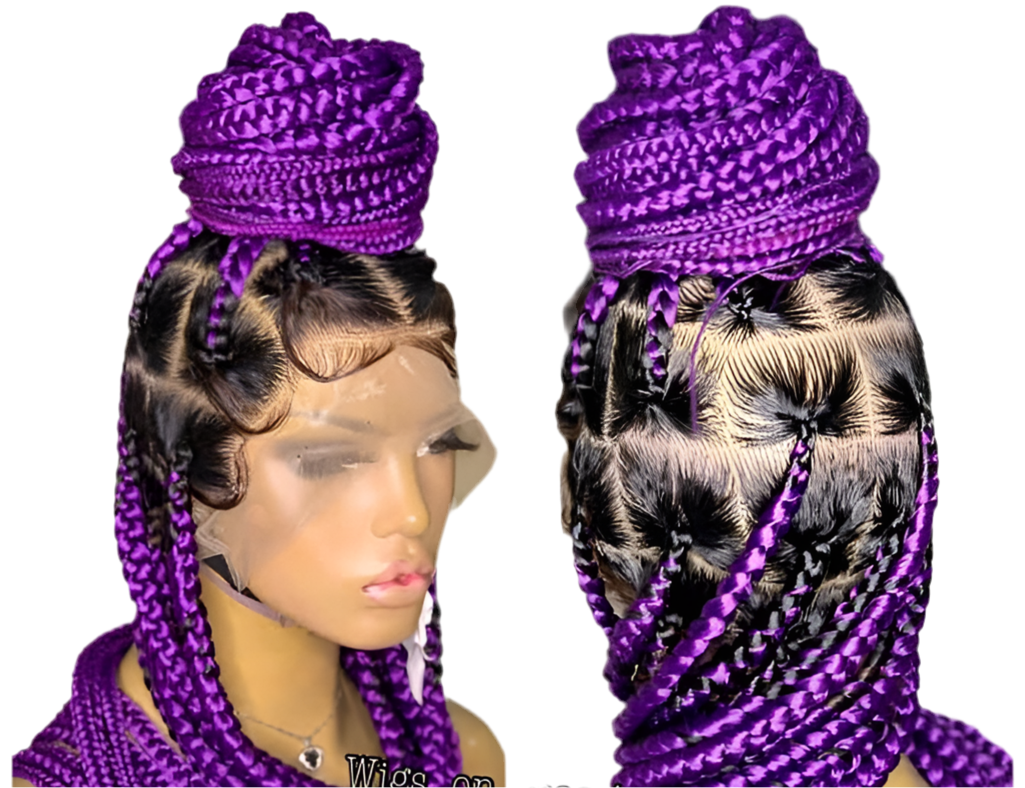 360 knotless box braid wig