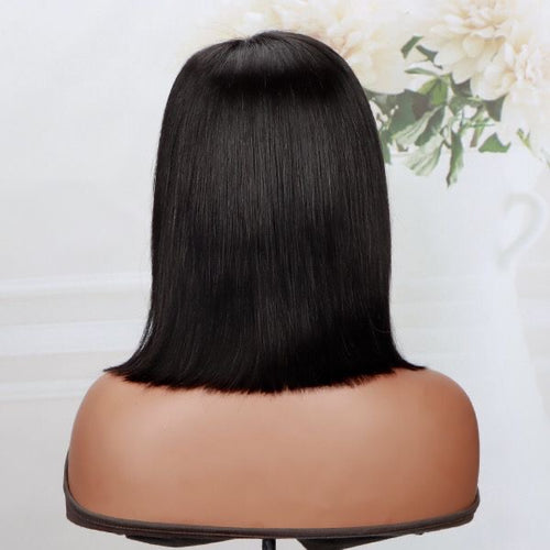 Bone straight Bob Bang Brazilian Human Hair