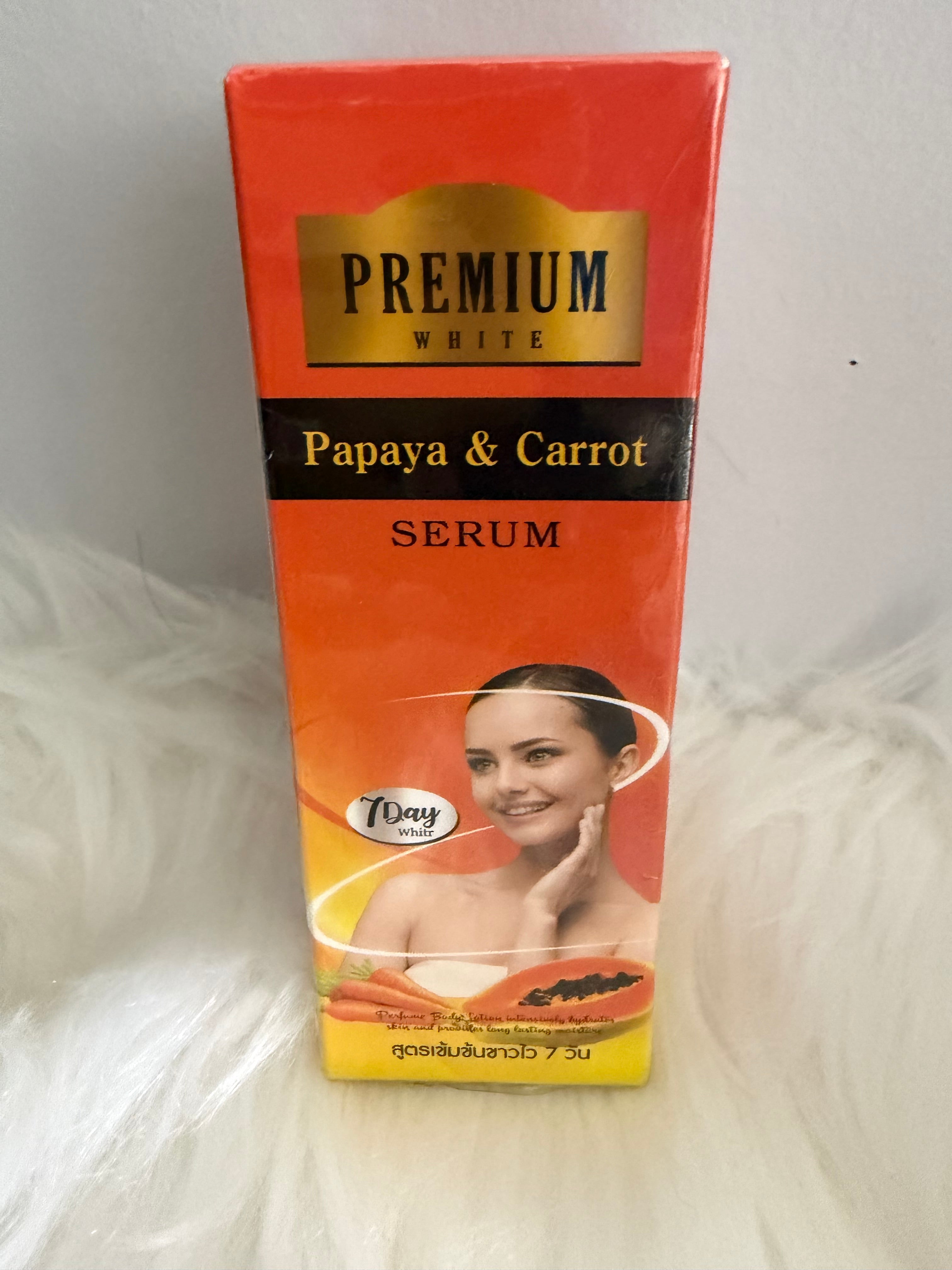 Papaya and carrot whitening serum