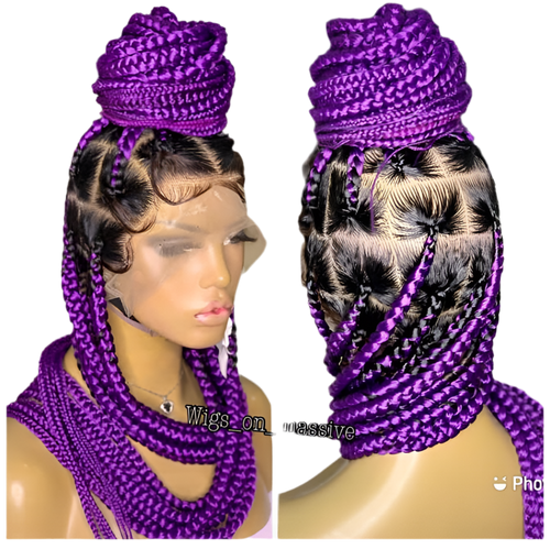 360 knotless box braid wig