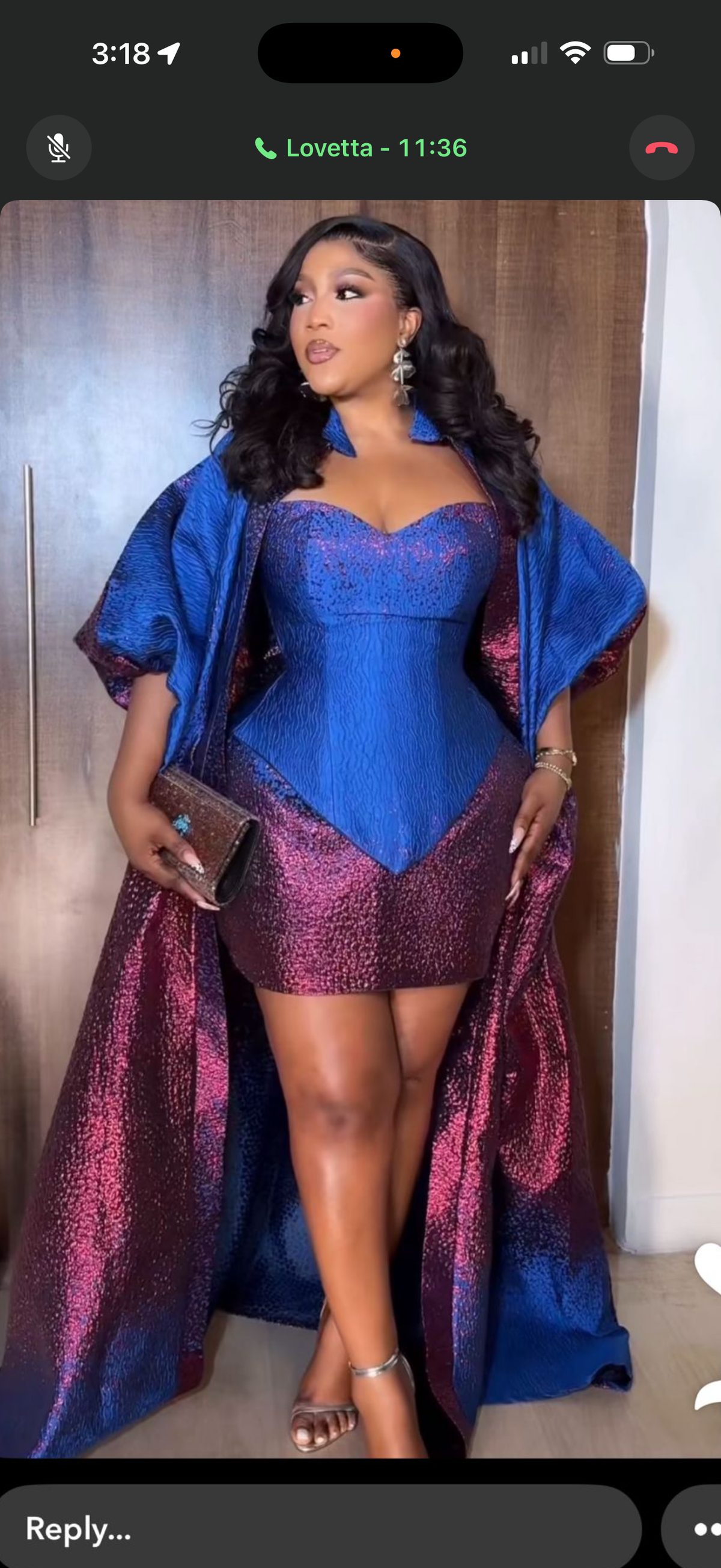 Rich Aunty Blue and burgundy dress set