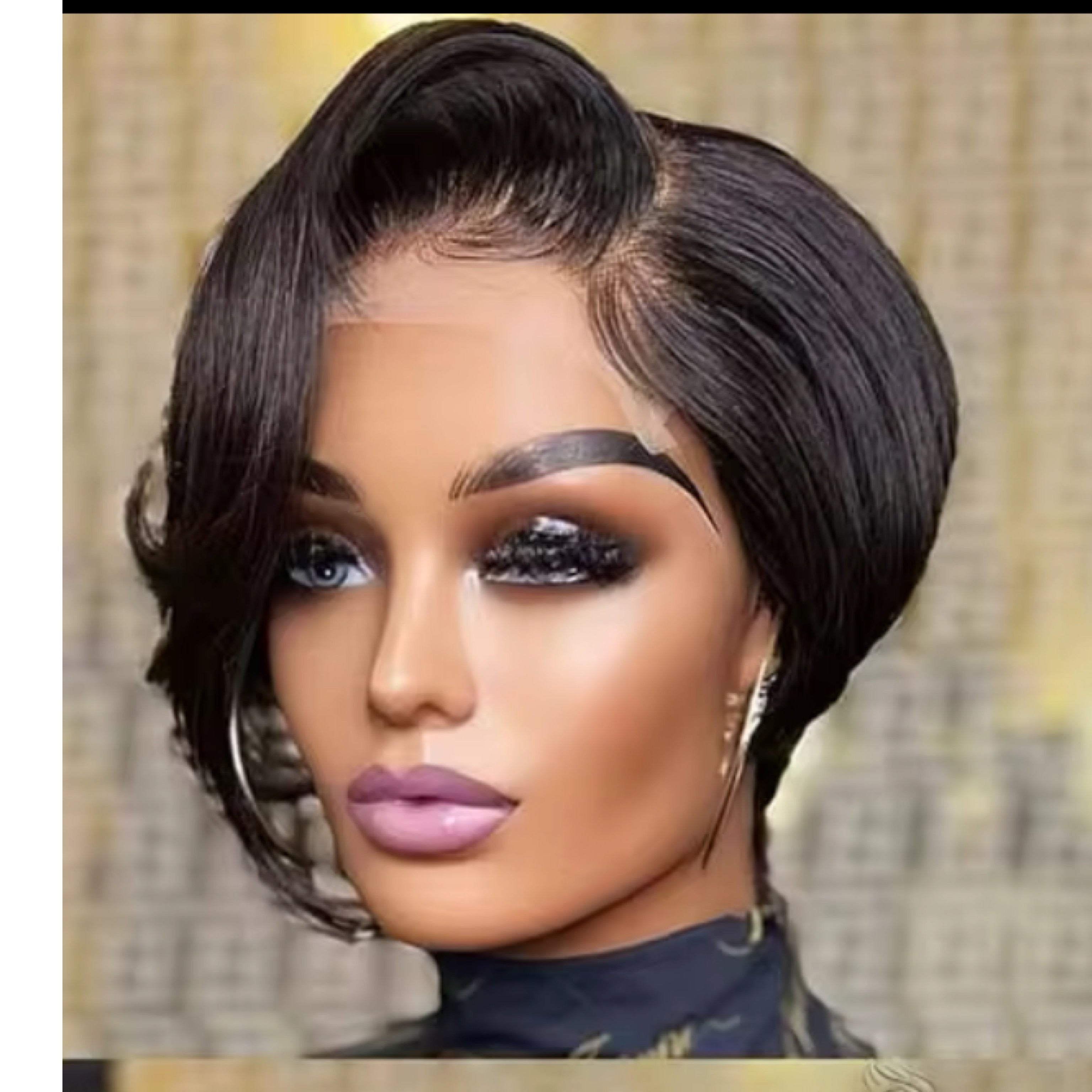 Side part human hair wig
