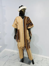 Load image into Gallery viewer, Light brown and dark brown Kente pantsuit