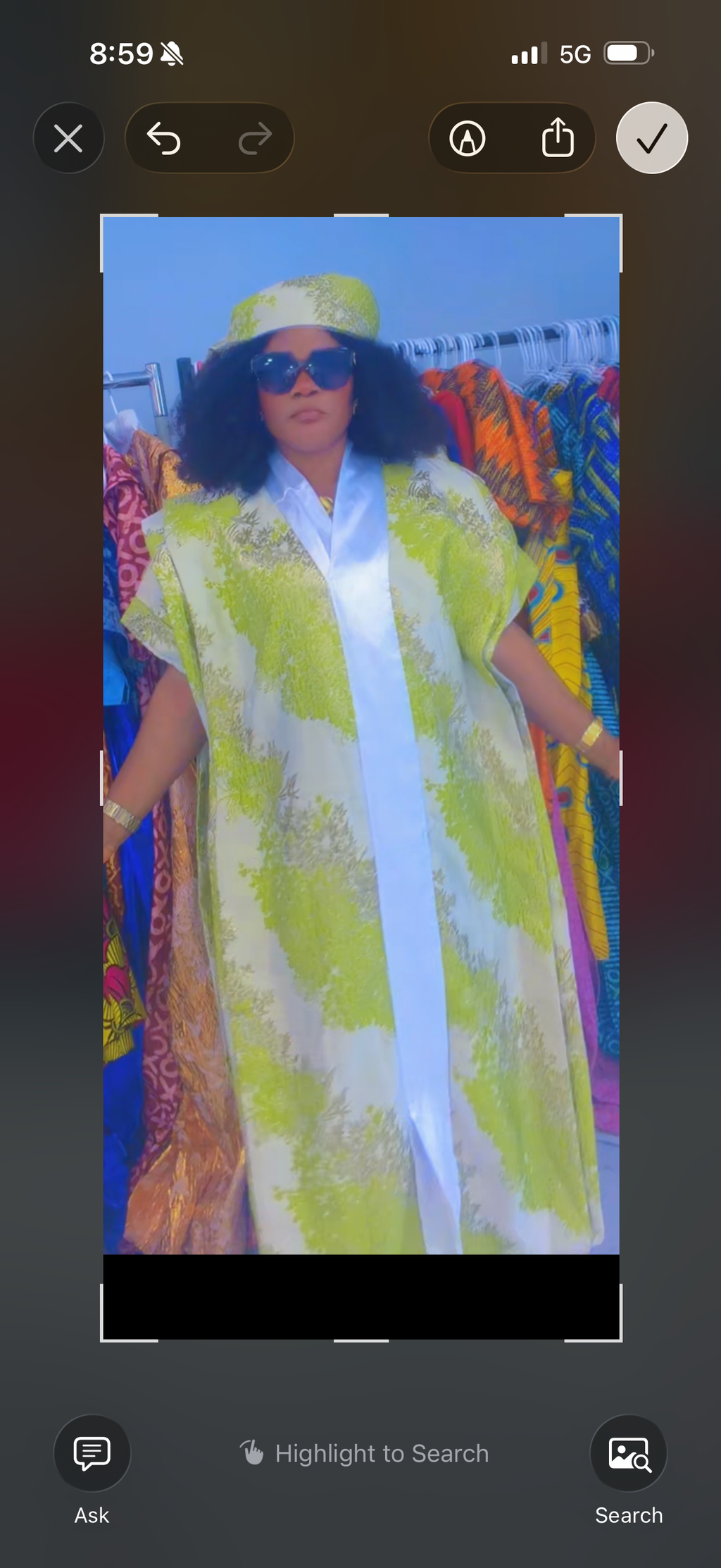 Lime green and white dress