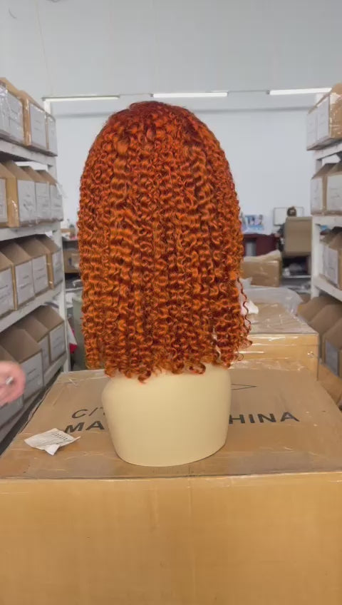 Deepwave ginger color human hair wig