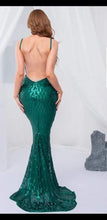 Load image into Gallery viewer, Green Formal Backless Sequin Dress