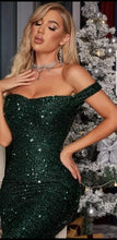 Load image into Gallery viewer, Sweetheart Green Formal Sequin Dress