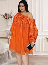 Load image into Gallery viewer, Orange Smock dress