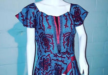 Load image into Gallery viewer, Short Sleeved Peplum Top-Blue- Sz S