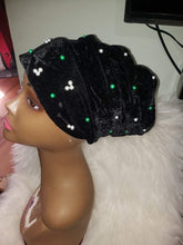 Load image into Gallery viewer, Beaded Velvet Turban Headwrap