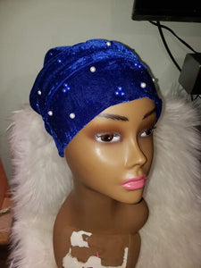 Beaded Velvet Turban Headwrap