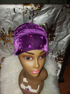 Beaded Velvet Turban Headwrap