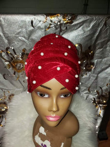 Beaded Velvet Turban Headwrap