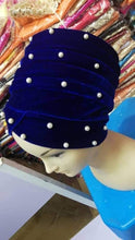 Load image into Gallery viewer, Beaded Velvet Turban Headwrap