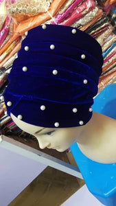 Beaded Velvet Turban Headwrap