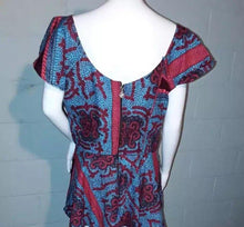 Load image into Gallery viewer, Short Sleeved Peplum Top-Blue- Sz S