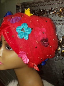 3D Flower Turban Headwrap
