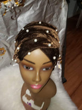 Load image into Gallery viewer, Beaded Velvet Turban Headwrap