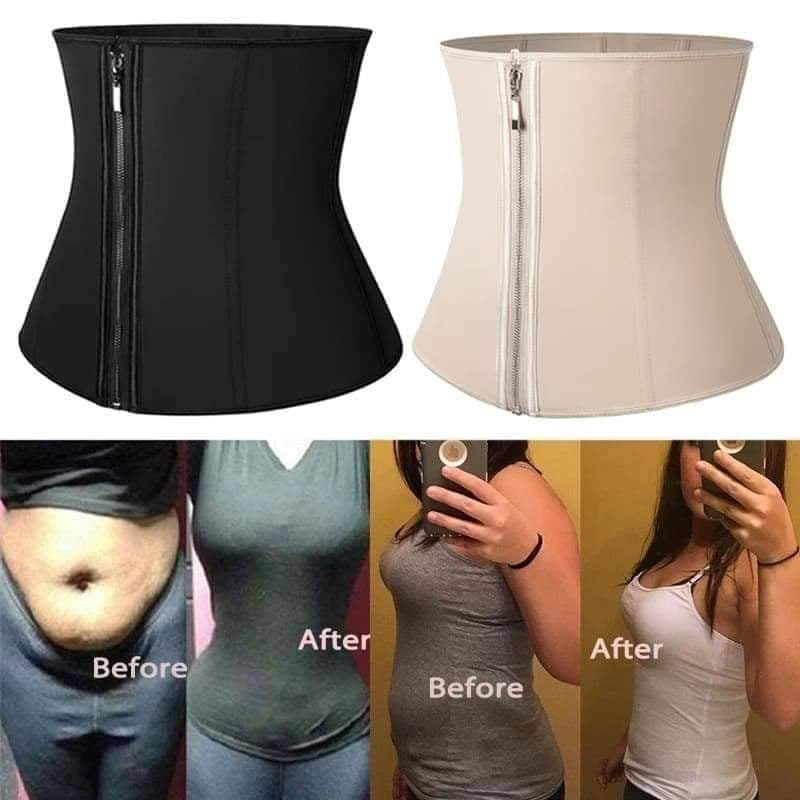 Woman Latex Zip Waist Trainer
