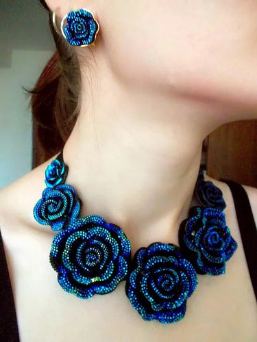 Blue flower necklace