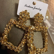 Load image into Gallery viewer, Diamante Gold Earrings