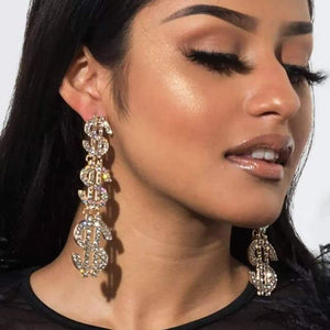 Get Money Rhinestone Earrings