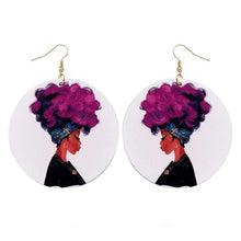 Load image into Gallery viewer, Afro Wooden Earrings