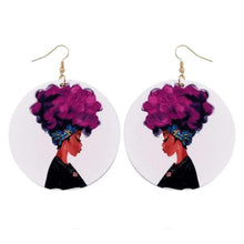 Load image into Gallery viewer, Afro Wooden Earrings