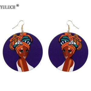 Afro Wooden Earrings