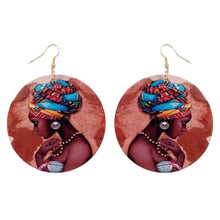 Load image into Gallery viewer, Afro Wooden Earrings