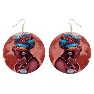 Afro Wooden Earrings