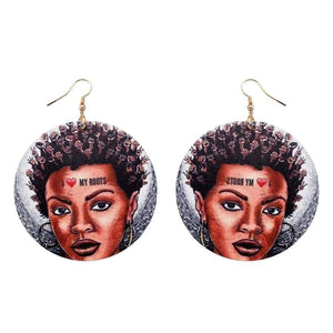 Afro Wooden Earrings