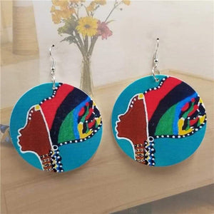 Afro Wooden Earrings
