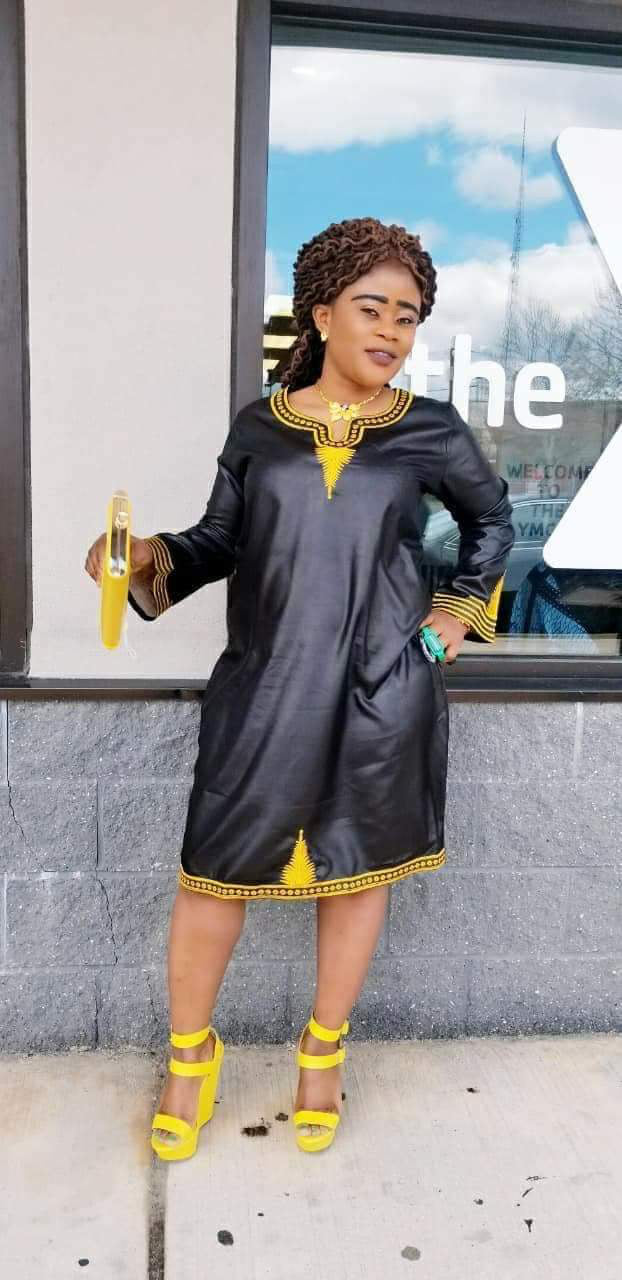 African Blazing black and gold mini dress