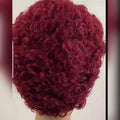 Curly short Human Hair Wig ( Burgundy)